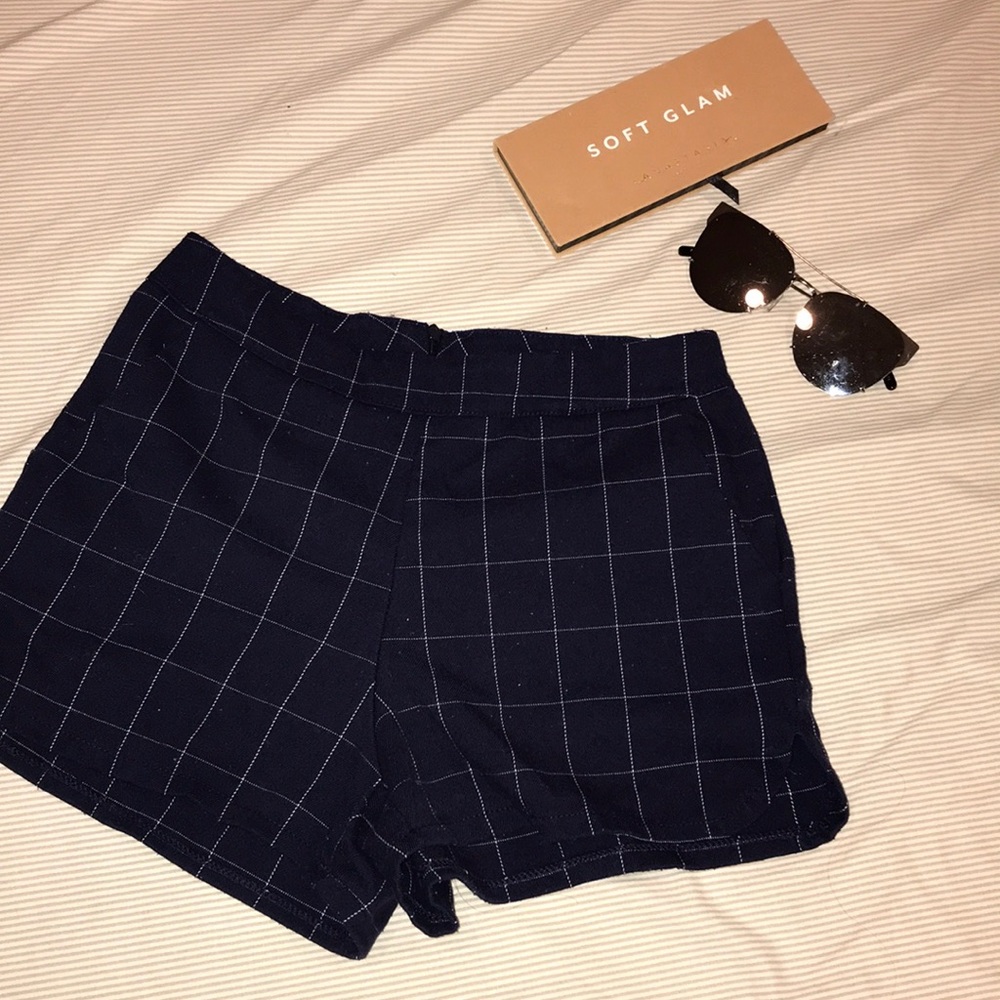 Navy checkered brandy shorts